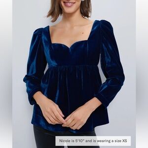 HYACINTH HOUSE Sapphire Velvet Sweetheart Sue Blouse